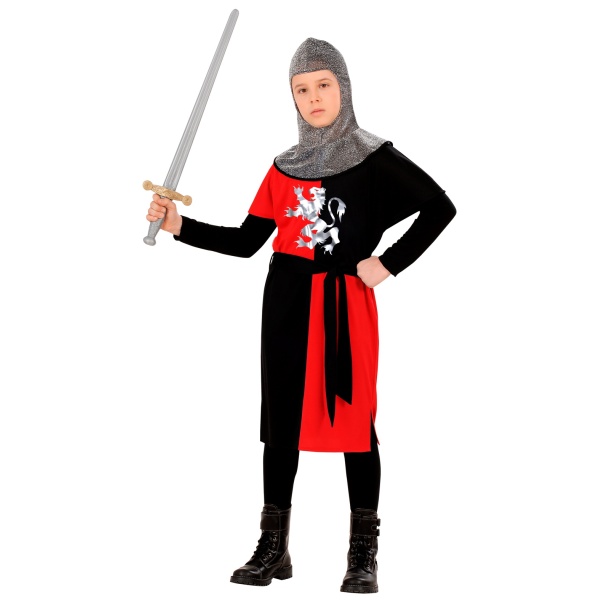 GUERRIER MEDIEVAL - rouge manteau, ceinture, capuche – Image 2